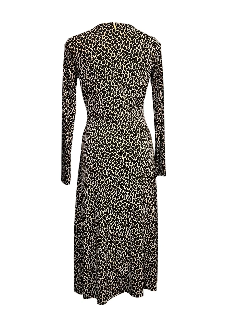 MICHAEL Michael Kors midi dress Sm Black/tan Long Sleeve stretch office career